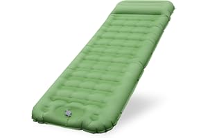 VOTUKU Matelas gonflable, 2024 Nouvelle version Matelas autogonflant, matelas camping épissable de 12 cm d’épaisseur avec oreiller intégré et pompe à pied, portable pour le camping/trekking/l’extérieur