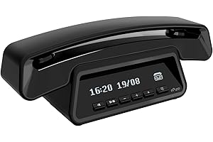 ALCATEL ePure Premium - Telefono fisso cordless DECT con segreteria - Design vintage - Base con display smart - Grande display grafico - Vivavoce - Funzione blocco chiamate - Nero