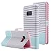 Produktbild Galaxy S8 Brieftasche Hülle,Galaxy S8 Case, Snewill S8 Wallet Case PU Leather Flip Case Cover with Card Slots & Kickstand for Samsung Galaxy S8 - Minimal Mint Stripes