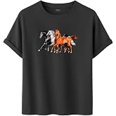DK DAKSEL Unisex At Baskılı T-Shirt,%100 Pamuk, Rahat Kesim, Kısa Kollu, Yuvarlak Yaka, G&uuml;nl&uuml;k Kullanım