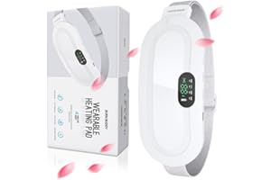 BEAUZMO Menstrual Heating Pad, Period Pain Relief Heating Belt, 3s Fast Heating Electric Period Cramp Relief Device with 3 Heat Levels and 3 Massage Modes, Back or Belly Heat Pad for Women and Girls