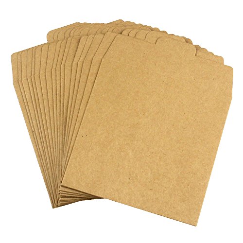 JPSOR 50 Stück 5” Kraftpapier CD Papierhüllen Umschlag DVD Umschlag - 5