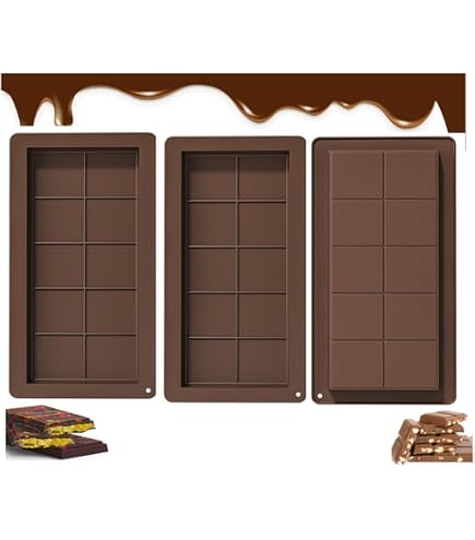 2 Stampi In Silicone Marroni Per Cioccolato 25x13 Cm Antiaderenti E Riutilizzabili - 3