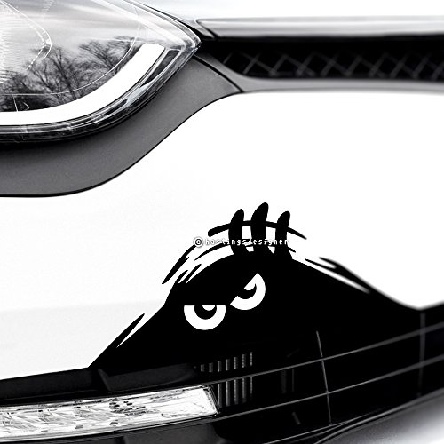 Hastingsdesigner Autocollant pour voiture Motif amusant et terrifiant blanc