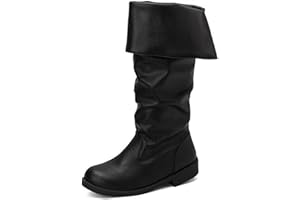MODADA Chic Medival Renaissance Piraten Boot Männer Western Boot Ritter Boot Cosplay Boot(42, Black)