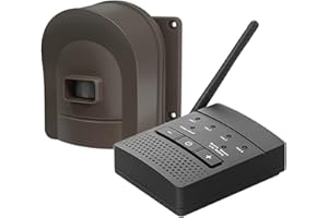 HOSMART 1/2 Mile Long Range Wireless Driveway Motion Alarm System Outdoor Weatherproof Motion Sensor & Detector (1 Base Receiver and 1 Coffee Sensor)