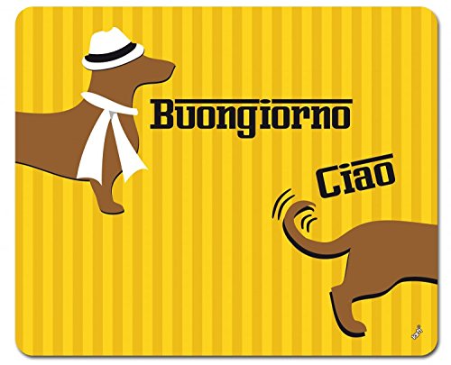 1art1 102711 Dackel - Signore Waldi, Buongiorno, Ciao Mauspad 23 x 19 cm