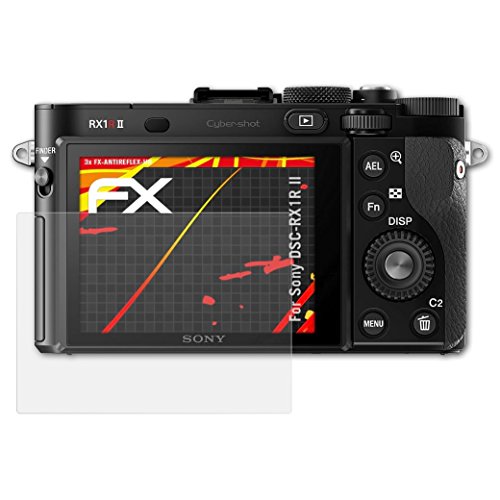 atFoliX Screen Protector compatible with Sony DSC-RX1R II Screen Protection Film, anti-reflective and shock-absorbing FX Protector Film (3X)