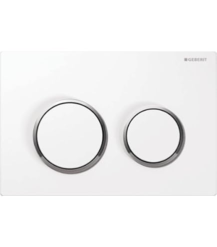 Geberit Sigma 30 Bedieningsplaat - Voor 2 Spoelingen, Wit Mat Met Chroom Strepen | Voorkant Bediening