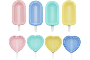 FANXIYA 8 Pack Molde Helado Silicona Reutilizable Moldes de Paleta Multicolor Popsicle Moldes Apilable Moldes para Polos sin BPA Moldes Paletas