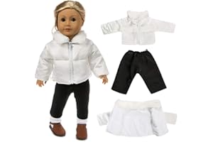 COTTNY 18 Inch Dolls Clothes and Accessories, 1 Set of Fashion Down & Jacket American Dolls Clothes Accessories, Our Generation Dolls Outfits Costume And Accessories for Many Dolls, Kids Gift (1 Set)