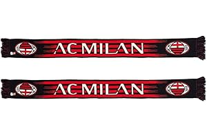 ACM 1899 AC Milan Offizieller Schal, Grafik, horizontal, getönt und geschrieben, Röhrenverarbeitung Englisch, Acryl, Schwarz, Rot, Einheitsgröße