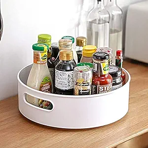 PELIRONE 360? Rotating Kitchen Accessories Organizer Tray Lazy Susan Rack Multi-Purpose Kitchen Storage Revolving Cosmetic Organiser Rotating Tray Lazy Susan for Kitchen Cabinet Spice Rack (Multi Color)