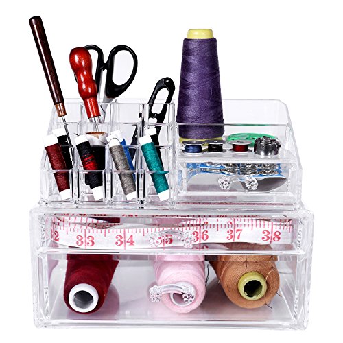 Songmics Acryl Kosmetik aufbewahrung Organizer 2 Schubladen JKA004 - 7