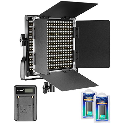 Neewer 660 LED Lampe Vidéo Bicolore Réglable 3200-5600K avec U Support et Coupe-Flux 2 Li-ION Batt Neewer 660 LED Lampe Vidéo Bicolore Réglable 3200-5600K avec U Support et Coupe-Flux 2 Li-ION Batt