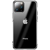 Baseus Shining Case, Cep Telefonu Kılıfı, Şeffaf/Transparan - G&uuml;m&uuml;ş/Gri, Apple iPhone 11 Pro Uyumlu, TPU, Darbelere Karşı Kor