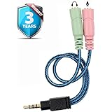 3.5mm Jack Cable Adapter Kit Mutual Convertors for PC headset PS4 PS3 Xbox and Smartphone Tablet Earphone with Headphone/Microphone Function Simultaneously Y Splitter Audio 2 Female to 1 Male