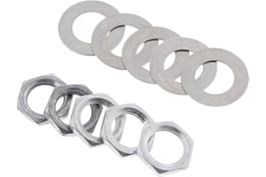 GAZECHIMP 5Pcs Jack Socket Nuts + 5pcs Potentiometer Unterlegscheiben Für E Gitarre Teile - Schwarz 8mm