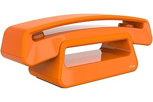 ALCATEL Epure Iconic - Téléphone Fixe sans Fil DECT - Design Vintage - Grand Écran Graphique Haute Lisibilité - Mains Libres - Fonction Blocage des Appels - Orange