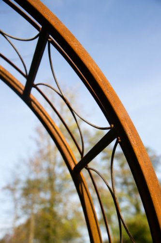 Rosenbogen Metall München, Breite: ca. 130 cm, Rost Rankbogen - 4