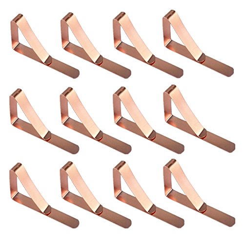 yuetonPack of 12 Rose Gold Stainless Steel Tablecloth Clips Table Cloth Cover Clamps