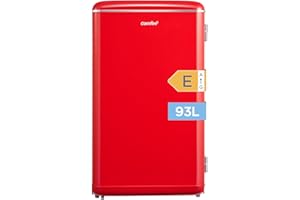 COMFEE' RCD93RE2EURT(E) Frigorifero Monoporta 93L, Design Retrò, Controllo Temperatura Regolabile, Adatto per Casa, Ufficio e Altre Applicazioni Domestiche, Colore Rosso