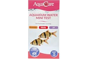 AquaCare Essential Liquid Test Kit (Ammonia, Nitrite and pH), Aquarium Water Test Kit For Freshwater Fish Tanks (120 Tests)