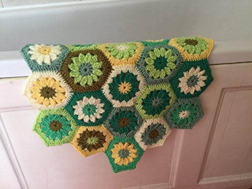 Crochet Bath Mat Floor Mat Green/Yellow