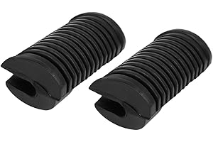 X AUTOHAUX 1 Pair Black Motorcycle Front Foot Pedal Cover Rubber Footrest Pad