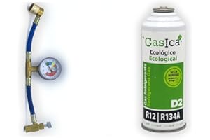 HOP PARTS Gasica D2, Gas Organico Ecologico Gasica, Envase De 226gm Equivalencia 590gm Del r134a, Monodosis Acompañada De Manguera De Montaje, (Recomendado Para Uso Profesional)