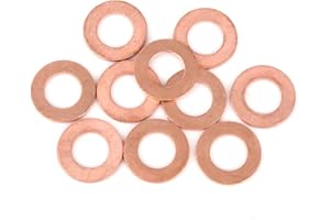 X AUTOHAUX 10Pcs Arandela de Cobre círculo de Junta de Sellado Plana para Coche de 12x22x1,5mm