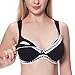 La Isla Women's Cotton Soft Cup Underwire Maternity Nursing Bra Black 38D