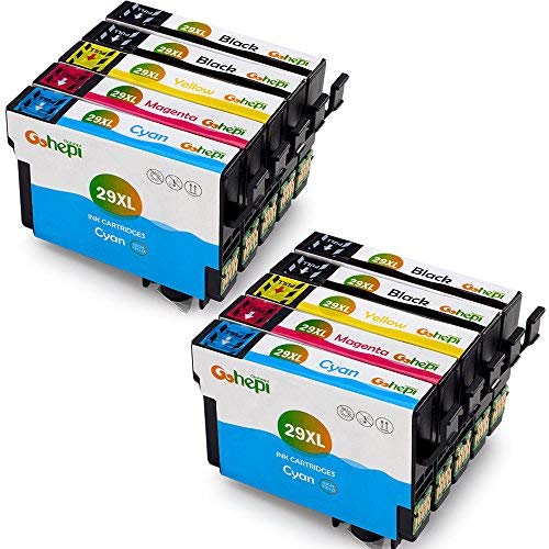 Gohepi 29XL Compatible para Cartuchos de tinta Epson 29XL 29  4 Negro 2 Cian 2 Magenta 2 Amarillo Juego de 10 Trabajar con Epson Expression Home XP-342 XP-332 XP-345 XP-442 XP-445 XP-432 XP-247 XP-335 XP-235 XP-245 XP-435 XP-330 XP-430