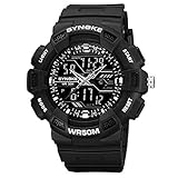 Männer Mode Beobachten Quarzwerk Wasserdicht Edelstahl Schließe Anzeige Zeit Datum, Mit Alarm Leuchtend Zeiger Beobachten, Black