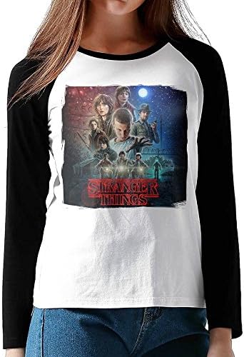 Minloo L Women's Stranger Things Long Raglan Tshirt Size M