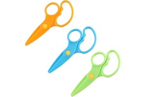 XUJLRL 3 Pezzi Forbici per Bambini Forbici di Sicurezza per Bambini in Plastica Forbici Plastica Sicurezza Forbici a Punta Smussata Mancine per Bambini Forbici per La Scuola Forbici di Sicurezza