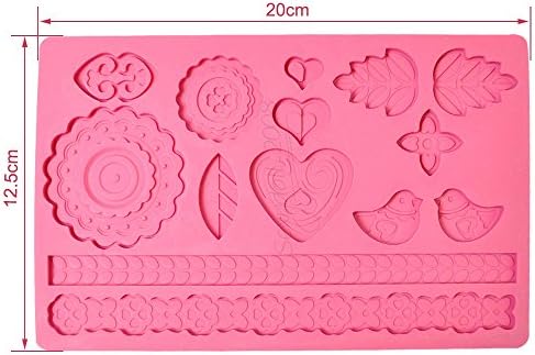 Christmas Amazing Series Cake Fondant Sugarcraft Cookies Decorating Plunger Cutter Moulds (silicone Jungle birds &amp; flowers)