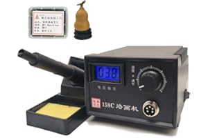 ELE ELEOPTION Brandmalerei,Brandmalstation Holzbrenner mit Halterung,Pyrographie Maschine 60W 220V mit 20Pcs Brennspitzen für Holz Leder Kürbis Handwerk Brandmal (1 Holzkobeln Digital Display)