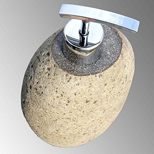 WOHNFREUDEN Naturstein Seifenspender aus Flusskiesel ✓ ca. 15 cm hoch ✓ ideal für Flüssigseife ✓ Dekoration für Naturstein Waschbecken aus Granit Kiesel ✓versandkostenfrei ✓ - 5