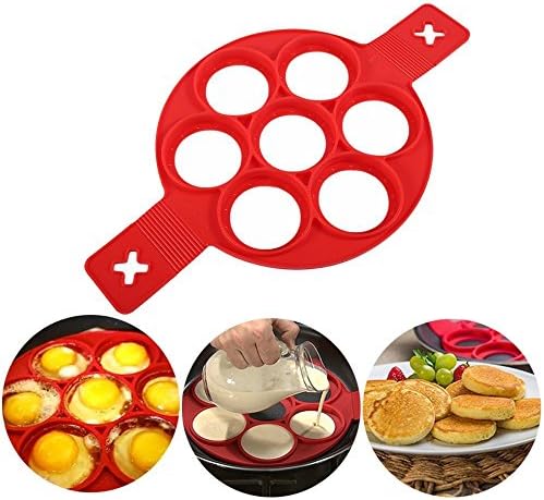 New Upgrade Pancake Molds Silicone 7 Circles Reusable Non Stick Egg Mold Ring pancake Maker