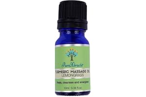Turmeric Massage Oil with Lemongrass, 100% Natural, Arthritis Relief, Great After Exercises, Anti-inflammatory, Smells Amazing (10ML) - by PureXtracts