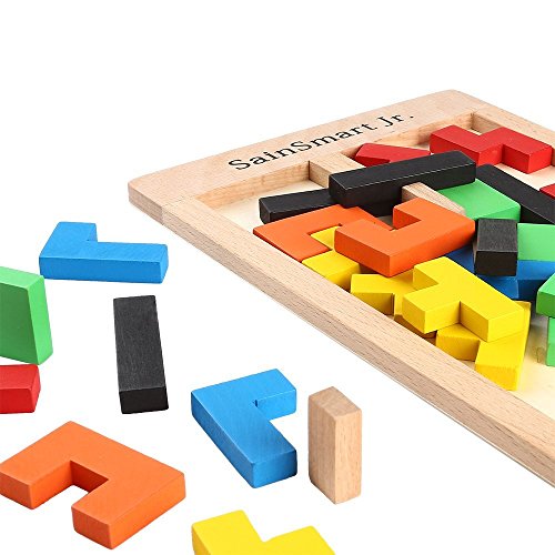 SainSmart Jr. Tetris Holzpuzzle Denkspielzeug, Lernspiel,geniale Geschenkidee - 4