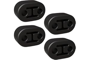 NIYATA 4 Stück Gummi Auspuff Aufhänger, Universal Auto Auspuffhalterung, Suitable for All Vehicles, To Protect The Rear System, 2 Holes 12mm, Schwarz