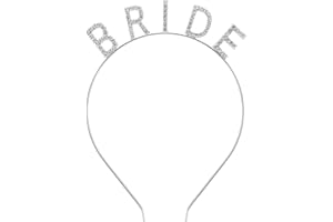 LARREL Bride Headband, White Bridal Crown Headband Sparkling Rhinestone Bride Crown Headpiece Hair Accessories Wedding Gift for Bridal Bachelorette Party Wedding