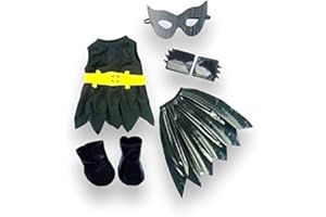 Build your Bears Wardrobe Teddy Bear Clothes fits Build a Bear Teddies Girl Hero Bat Costume Halloween (Blk)