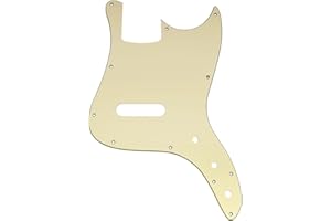 Musiclily Pro 11 Agujeros Bajo Golpeador Pickguard para Squier Sonic Bronco Bass, 3 capas Crema