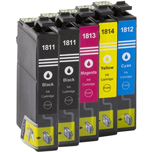 5x Patronen für Epson Expression Home XP-102 / XP-202 / XP-205 / XP-212 / XP-215 / XP-225 / XP-30 / XP-33 / XP-302 / XP-305 / XP-312 / XP-313 / XP-315 / XP-325 / XP-402 / XP-405 / XP-405WH / XP-412 / XP-413 / XP-415 / XP-422 / XP-425 NEU