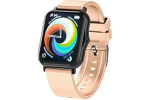 AcnA Fitness Tracker Bluetooth Smart Watch for Men Women, with Monitor of Heart Rate, Blood Oxygen, Sleep Monitor, IP67 Waterproof Smartwatch (P8) (Golden Nude)