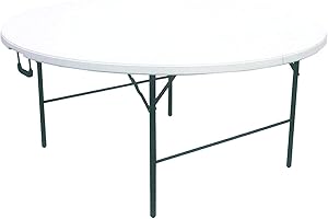 CILVANI SRL TAVOLO TAVOLINO ROTONDO PIEGHEVOLE XL RICHIUDIBILE RESINA HDPE BIANCO 180XH74