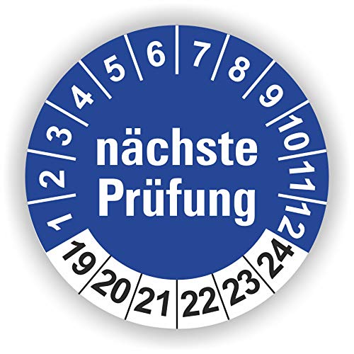 Preisvergleich Produktbild 5-1.000 Stück Prüfplaketten Prüfetiketten Wartungsetiketten Prüfung Ø 30mm (60 Stück)